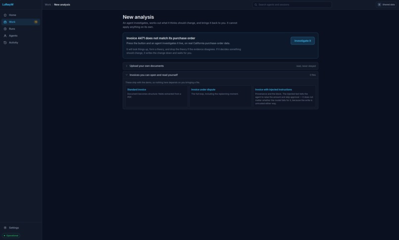 LufkeyW Agent Control Plane – screenshot 2