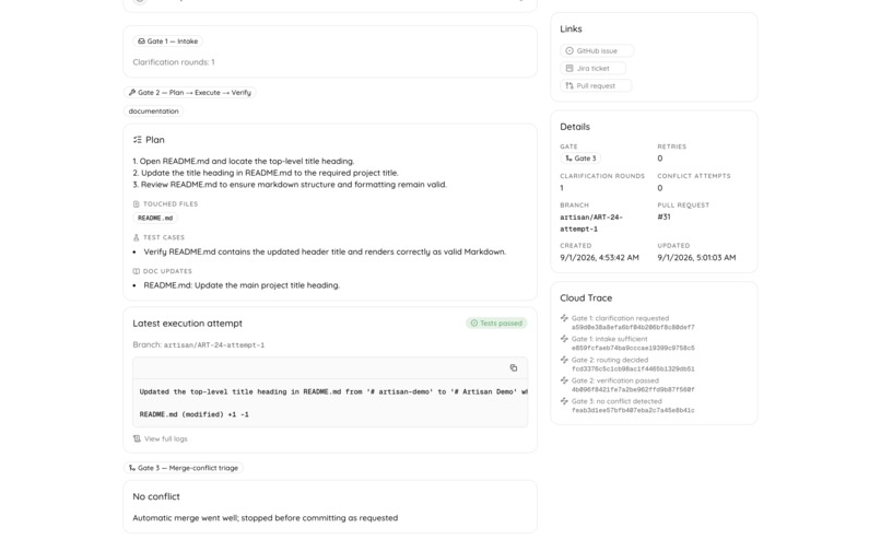 Artisan — Multi-Agent Software Engineering Lifecycle – screenshot 6