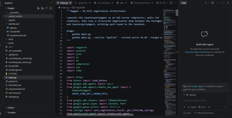 Haggle: AI Bill Negotiation Agent – screenshot 1