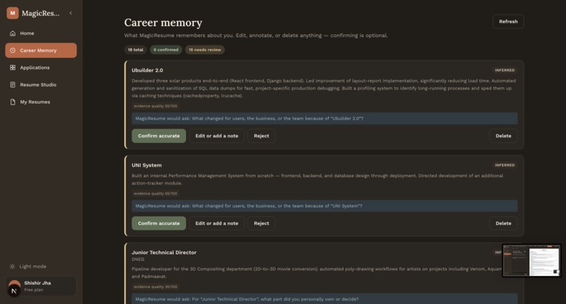 MagicResume – screenshot 2