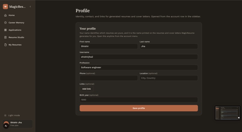 MagicResume – screenshot 4
