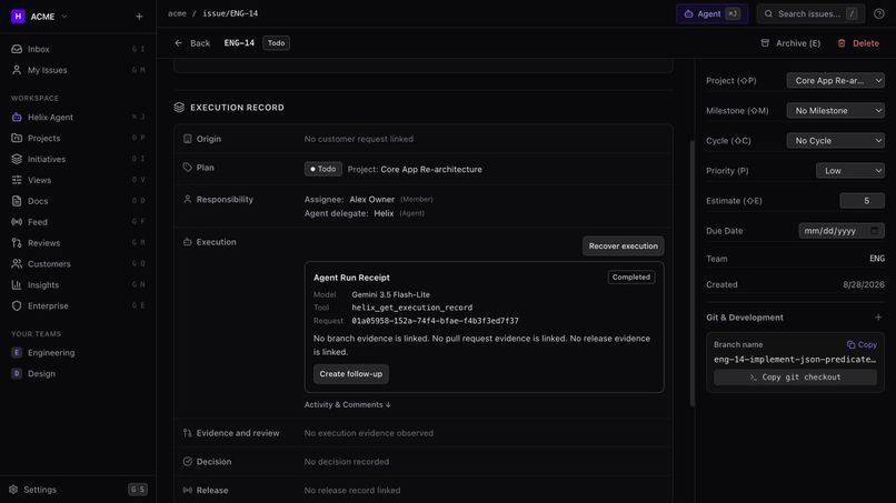 Helix — Grounded Execution Recovery – screenshot 4