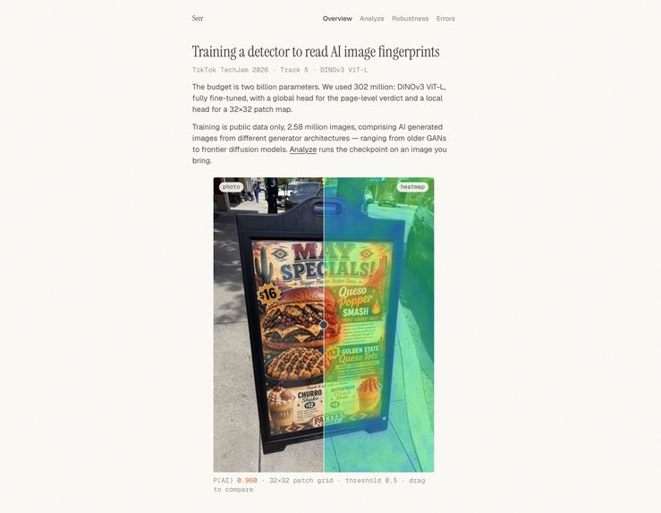 Seer - an AI-generated image detector – screenshot 1