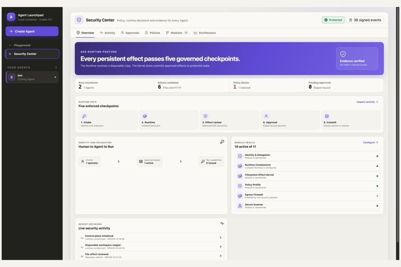 AEG: Zero-Trust Agent Security Middleware – screenshot 2
