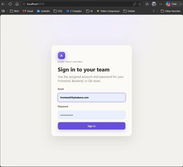Agent Trust Gateway – screenshot 1