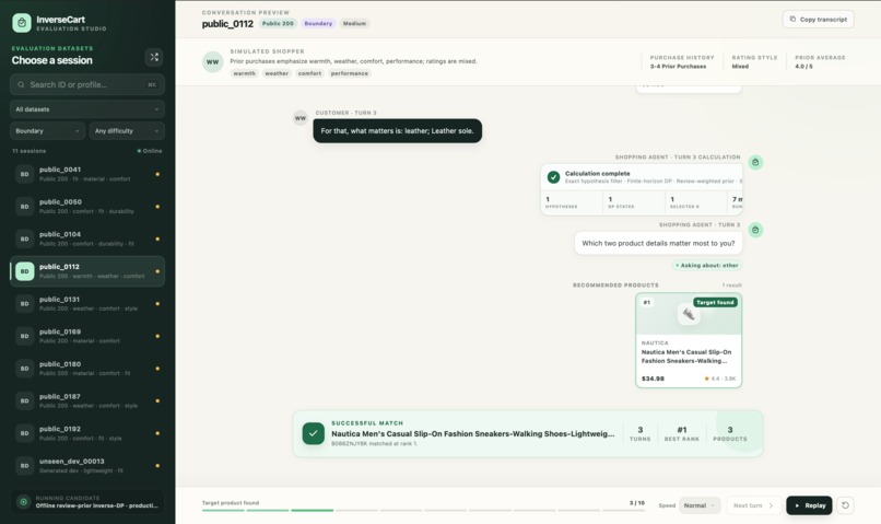 InverseCart: Adaptive Conversational Product Search – screenshot 1