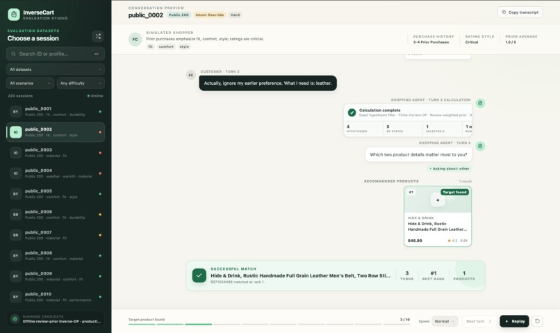 InverseCart: Adaptive Conversational Product Search – screenshot 2