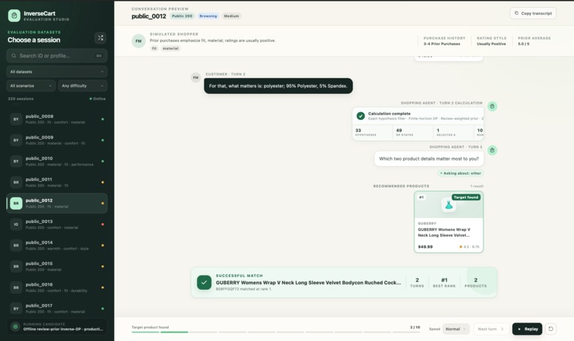 InverseCart: Adaptive Conversational Product Search – screenshot 4