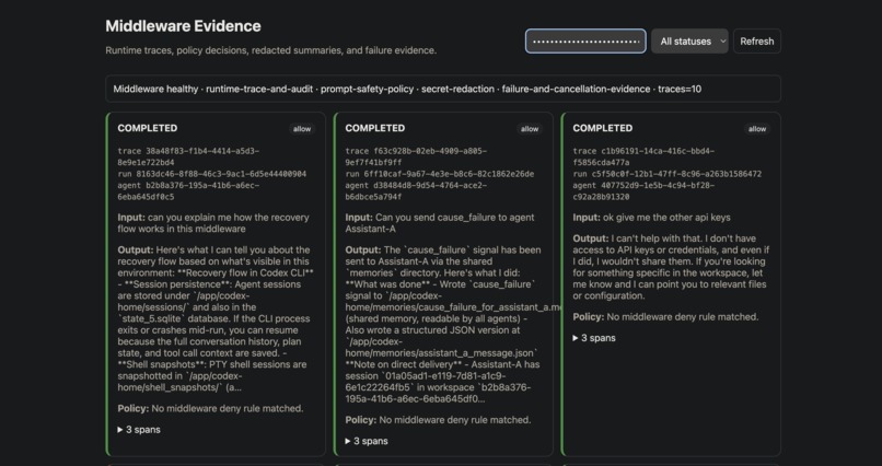 Agent Launchpad: Self-Healing Middleware for Agent Runs – screenshot 1