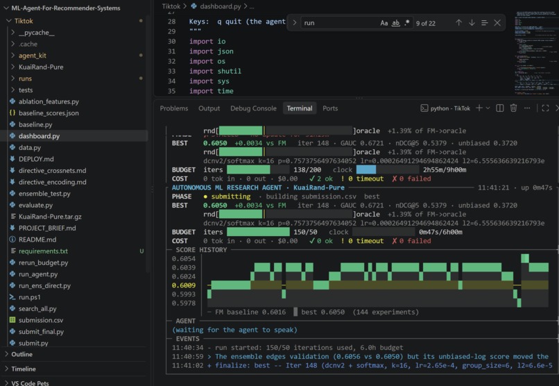 ML Research Agent for Recommender Systems – screenshot 1