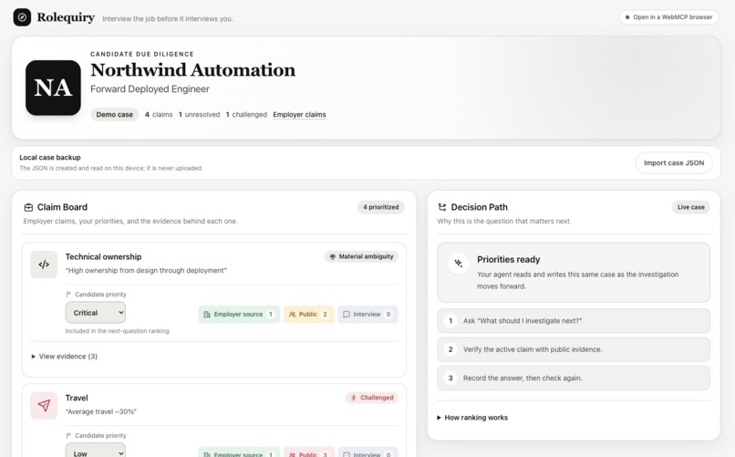 Rolequiry – screenshot 1