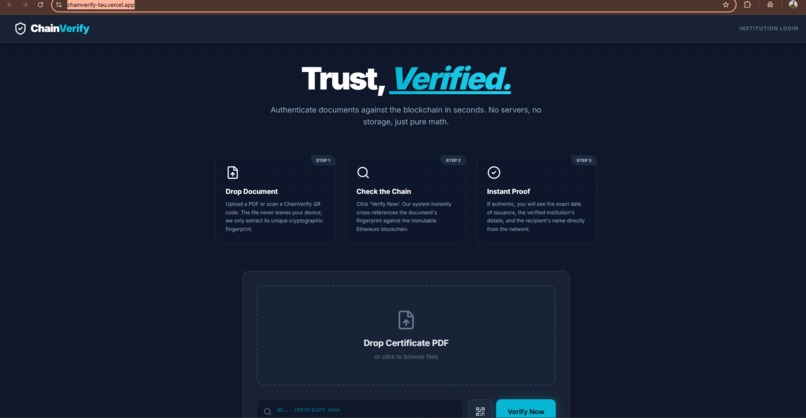 Chain verify – screenshot 1