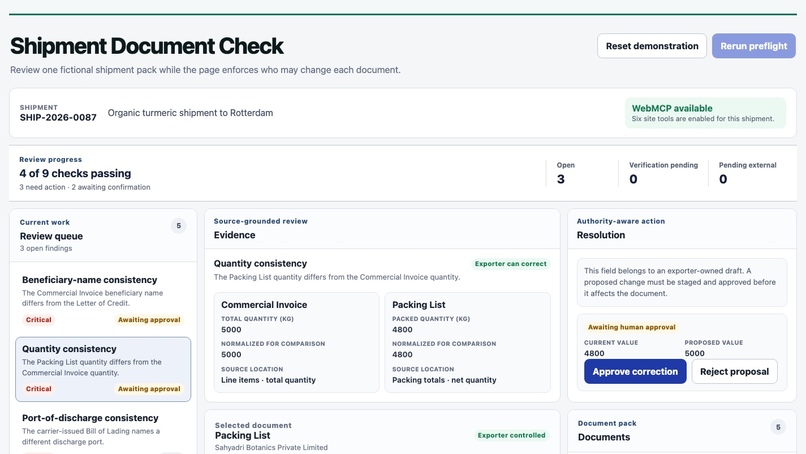 Shipment Document Check – screenshot 2