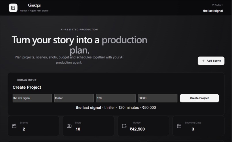 CineOps — AI Film Production Agent – screenshot 1