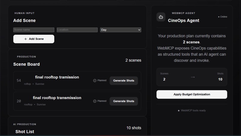 CineOps — AI Film Production Agent – screenshot 2