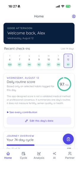 Male Fertility Tracker - 74 – screenshot 2