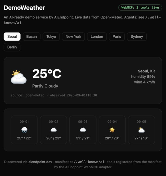 AIEndpoint - Service Discovery for the Agentic Web – screenshot 2