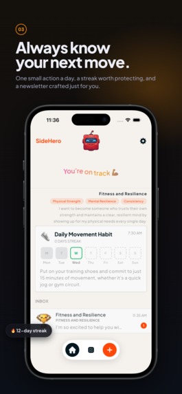 SideHero: AI Habit Coach – screenshot 2