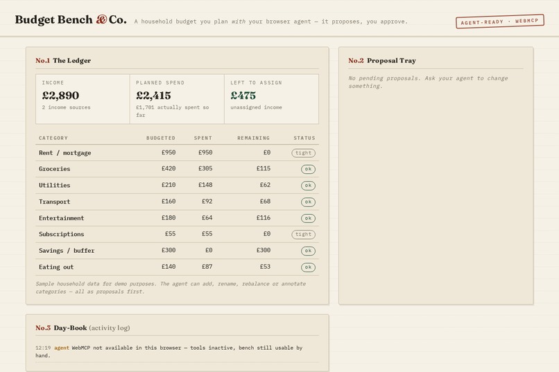 Budget Bench – screenshot 1