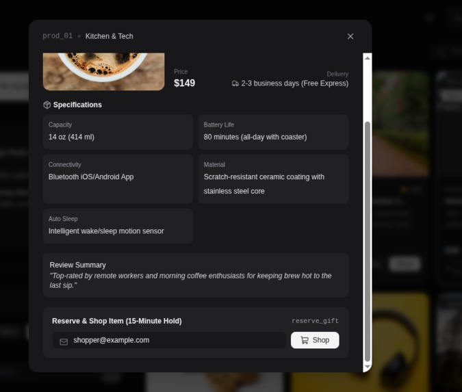 Co-Shop: WebMCP Personal Shopper – screenshot 2