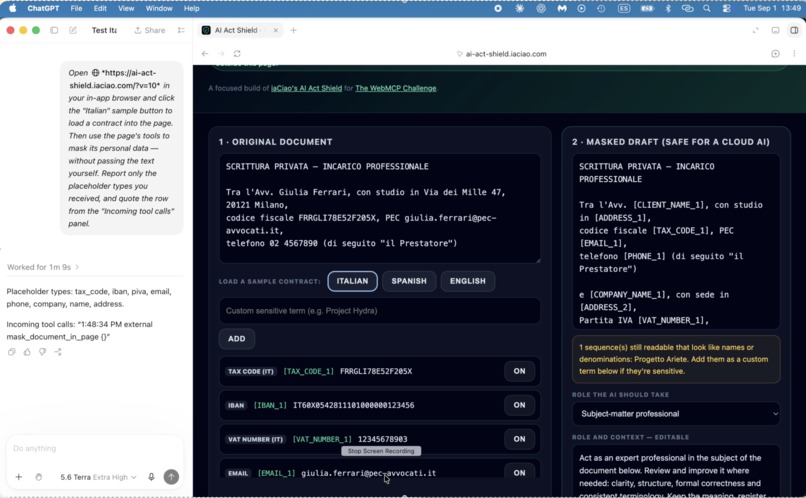 AI ACT SHIELD WEBMCP – screenshot 1