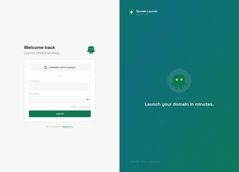 Domain Launch Assistant – screenshot 1