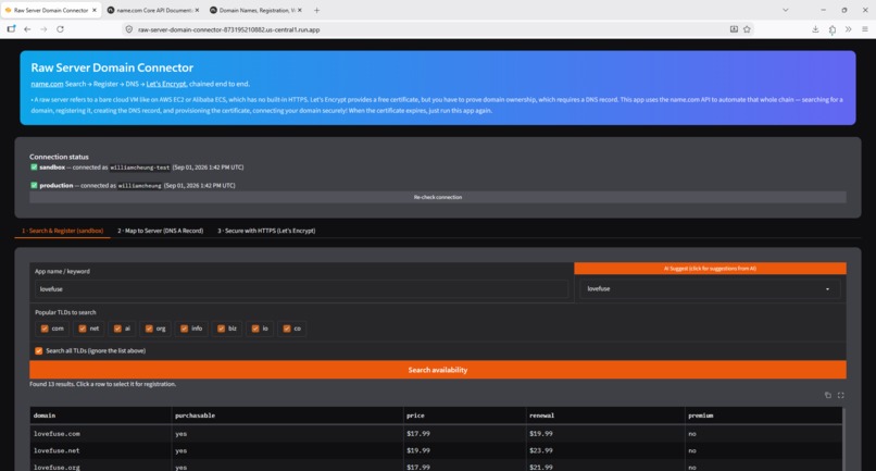 Raw Server Domain Connector – screenshot 1