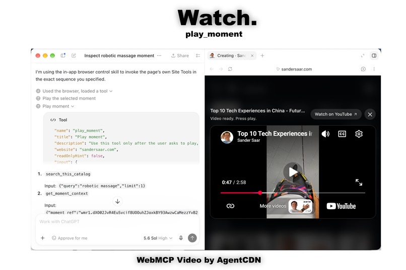 WebMCP Video by AgentCDN – screenshot 4