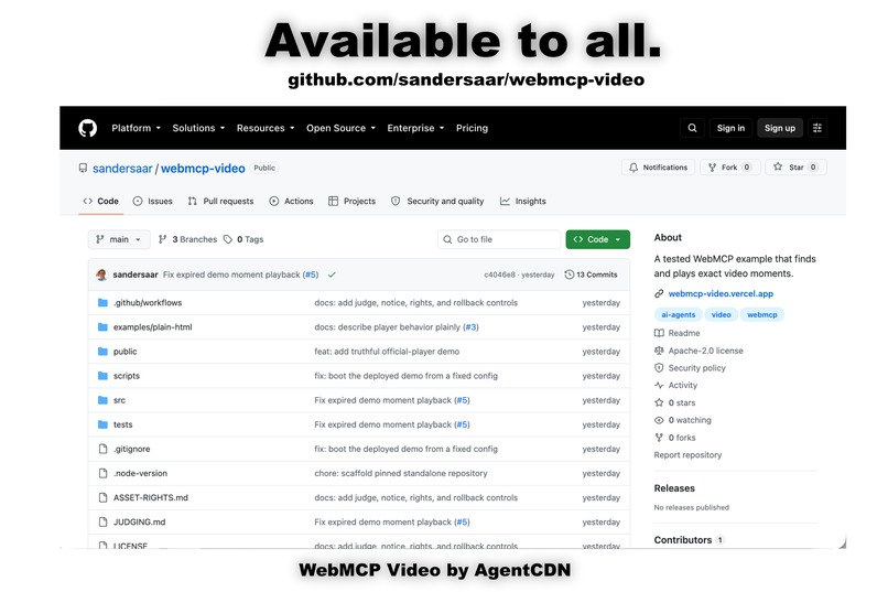 WebMCP Video by AgentCDN – screenshot 6