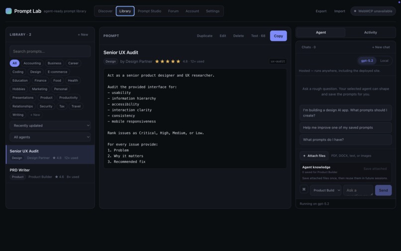 Prompt Lab – screenshot 2