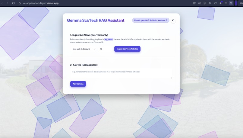 appRAG – screenshot 2