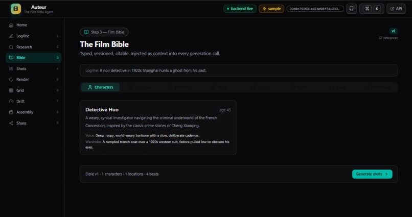 Auteur — The Film Bible Agent – screenshot 4