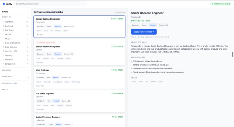 Jobly: turn a resume into a completed application – screenshot 2