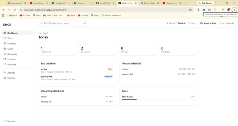 LifeOS – screenshot 1