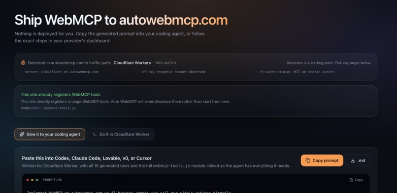 AutoWebMCP.com – screenshot 2
