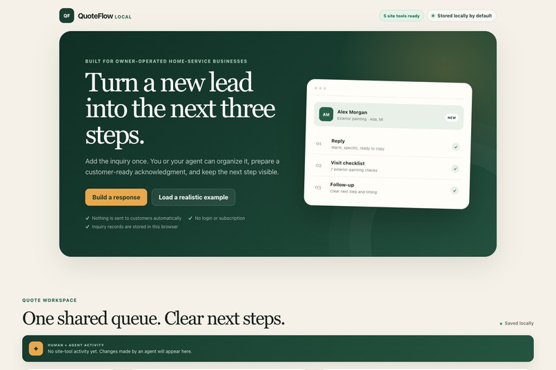 QuoteFlow WebMCP – screenshot 1