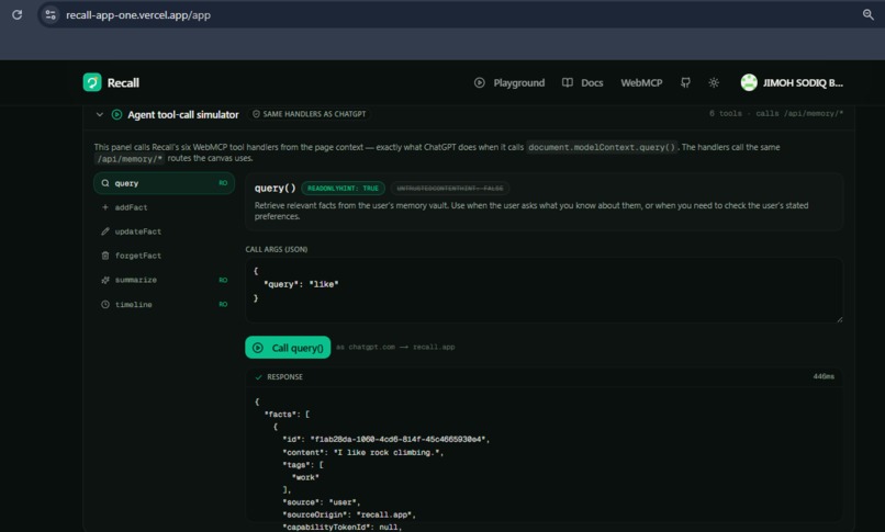 Recall — User-Controlled AI Memory – screenshot 5