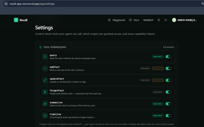 Recall — User-Controlled AI Memory – screenshot 6