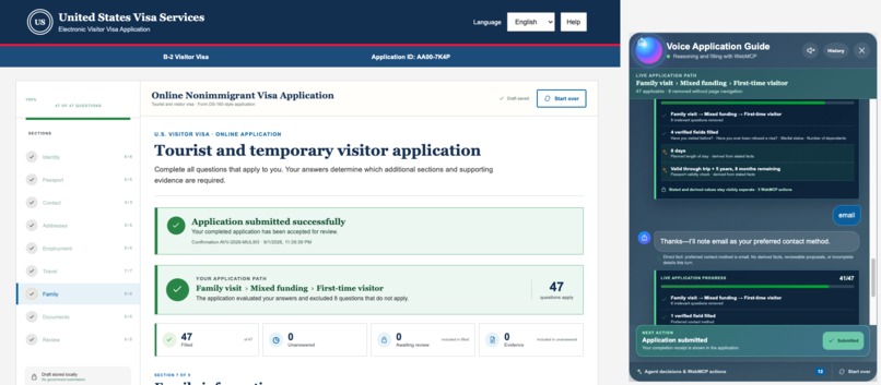 VisaFlow: The Adaptive WebMCP Agent – screenshot 1