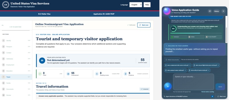 VisaFlow: The Adaptive WebMCP Agent – screenshot 3