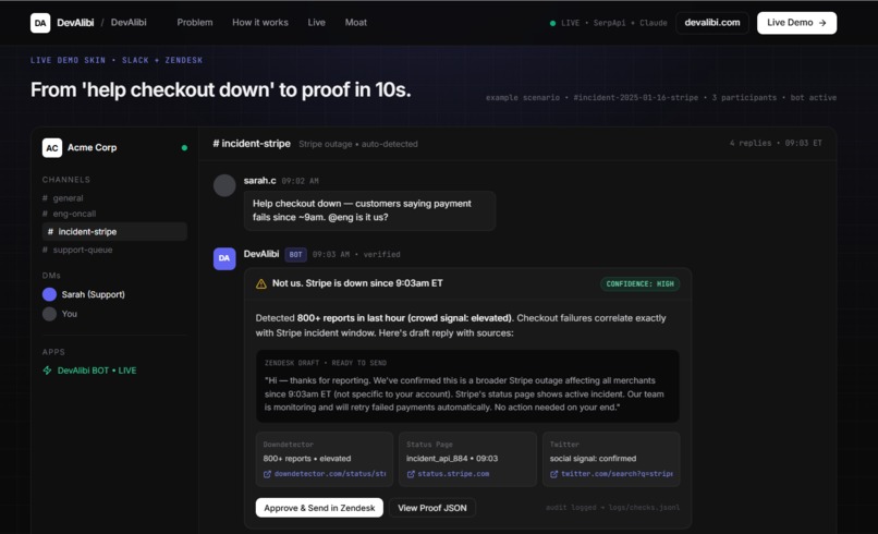 DevAlibi – screenshot 4