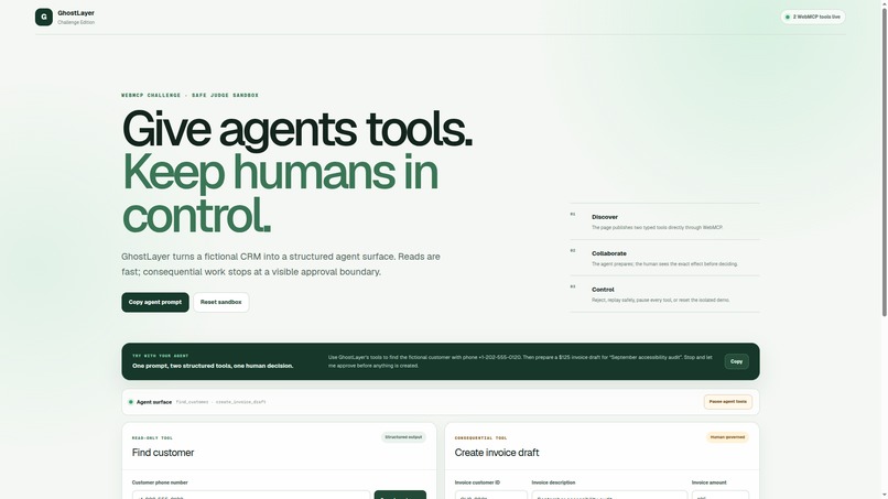 GhostLayer — Agent Speed, Human Authority – screenshot 3
