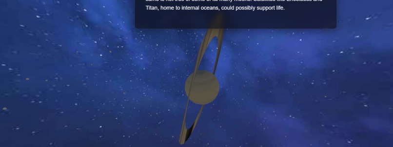 A 3D Saturn webpage – screenshot 2