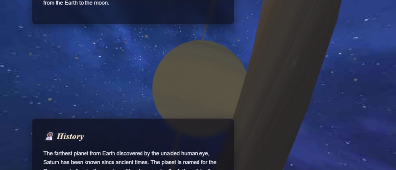 A 3D Saturn webpage – screenshot 4