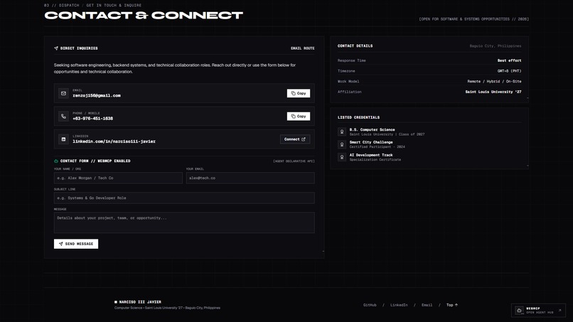 WebMCP Studio: Agent-Native Portfolio – screenshot 1