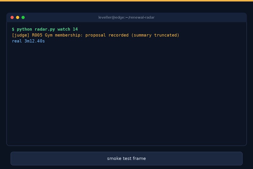Renewal Radar – screenshot 2