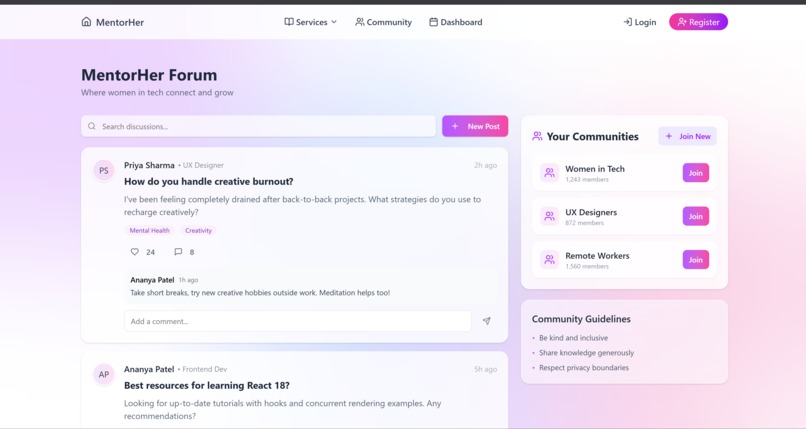 MentorHer – screenshot 1