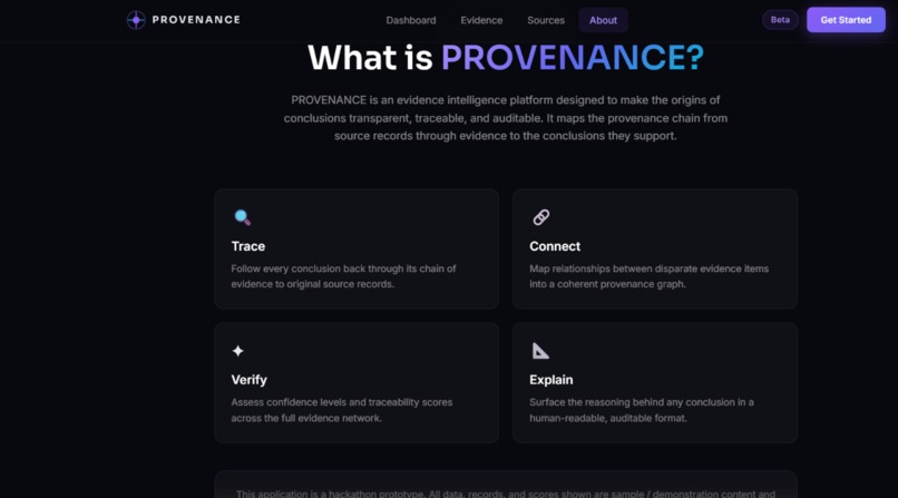 PROVENANCE – screenshot 2