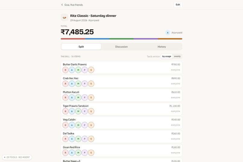 Tabby: Collaborative Expense Splitting powered by WebMCP – screenshot 3