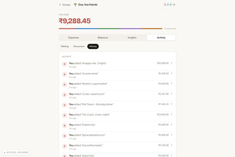 Tabby: Collaborative Expense Splitting powered by WebMCP – screenshot 7